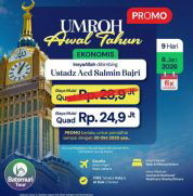 Umrah Awal tahun,Umrah Promo ,  9 hari, Btt – KUT, keberangkatan 06 Januari 2026